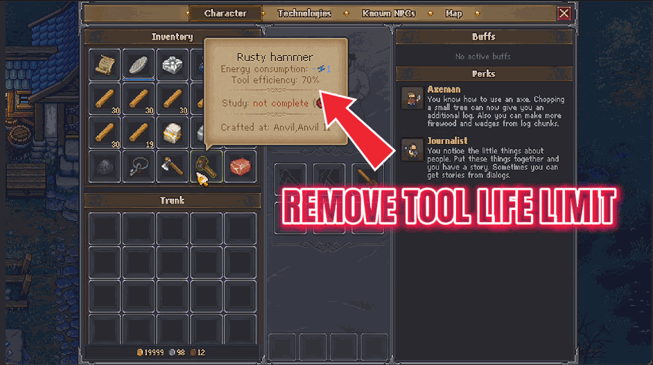 Graveyard Keeper — Ironclad Tools (Unbreakable Gear)